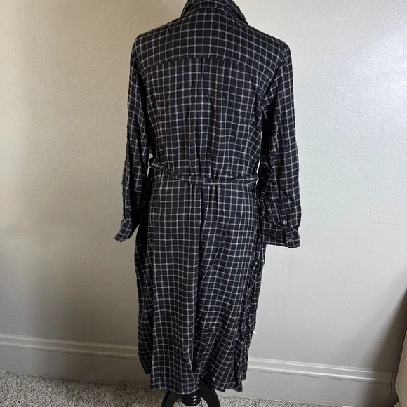 Time and Tru Black Plaid Flannel Shirt Dress Sz XL NWT - Picture 6 of 8